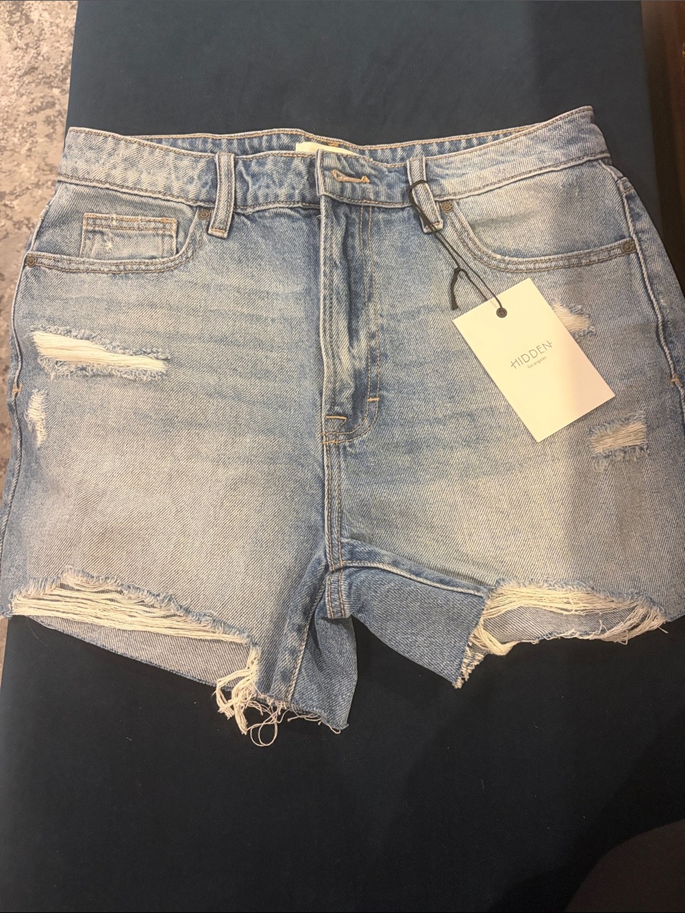 Light Wash Distressed Women’s Denim Shorts